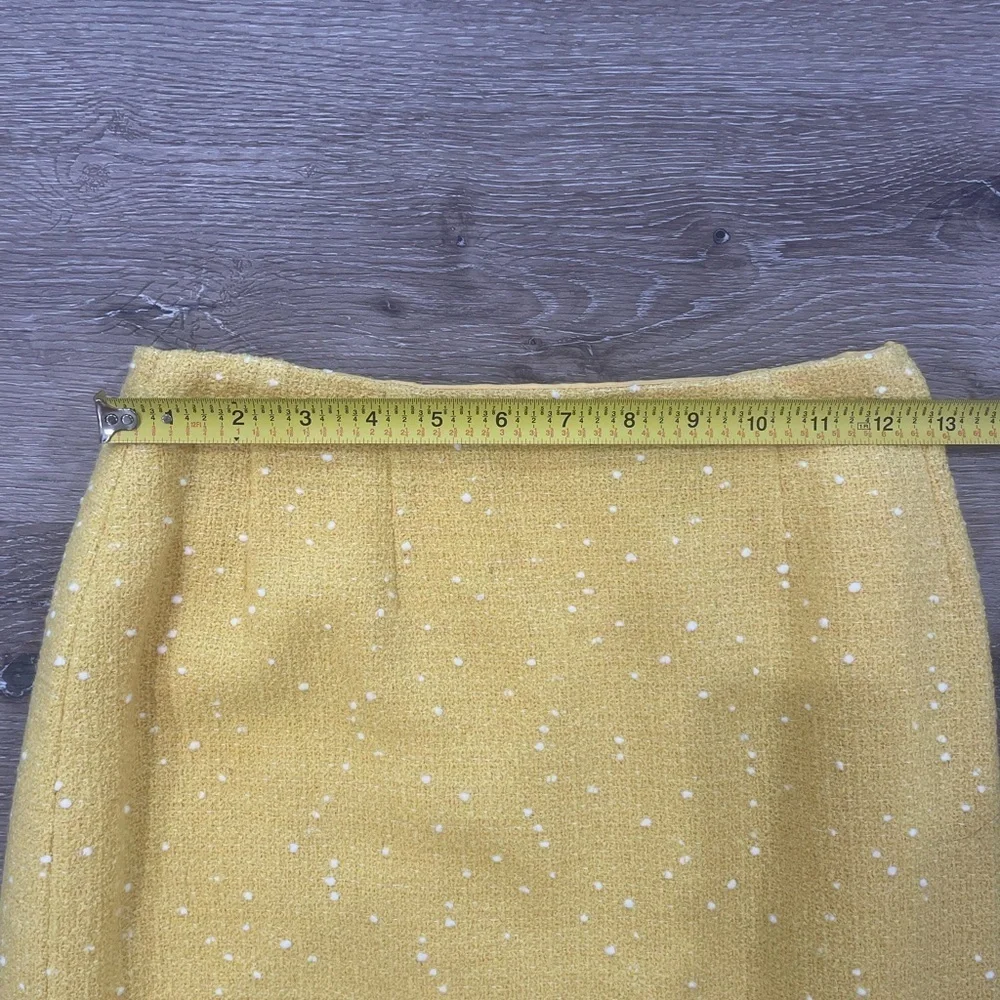 Carlisle Vintage Wool Pencil Skirt Yellow Boucle Size Small